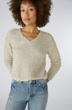 Oui Camisola Lã com Brilho Comprido - vista frontal