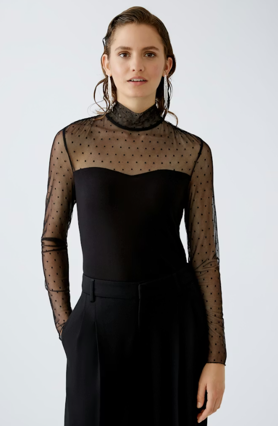 Oui Blusa Lã com Botões Elástico - vista frontal