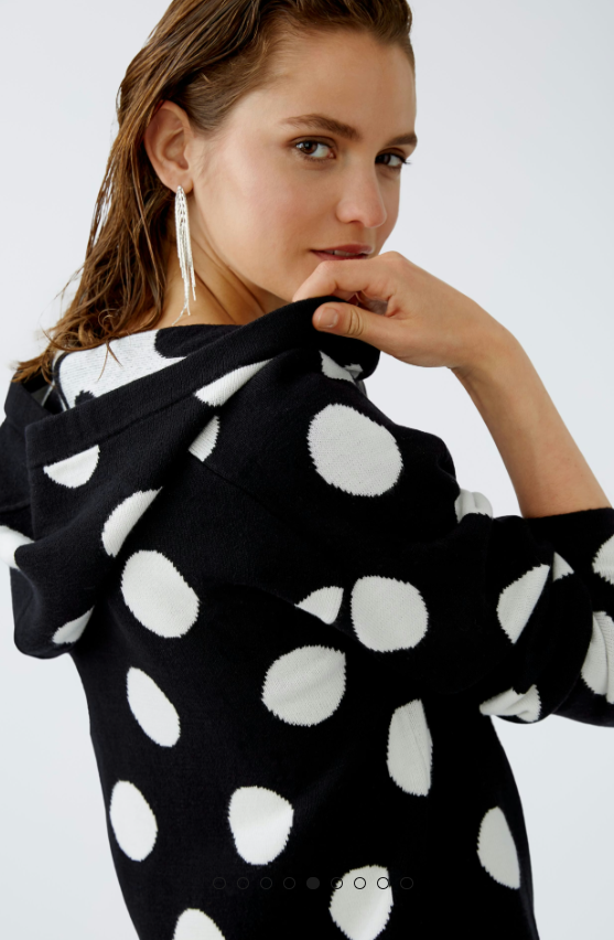 Oui Camisola Lã Jacquard com Capuz