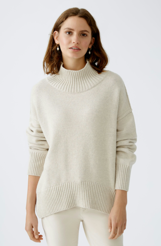 Oui Camisola Algodão Lã Meia Gola