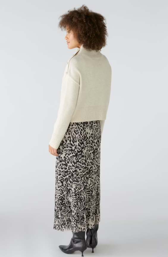 Oui Camisola Lã Gola Alta Botões Gola