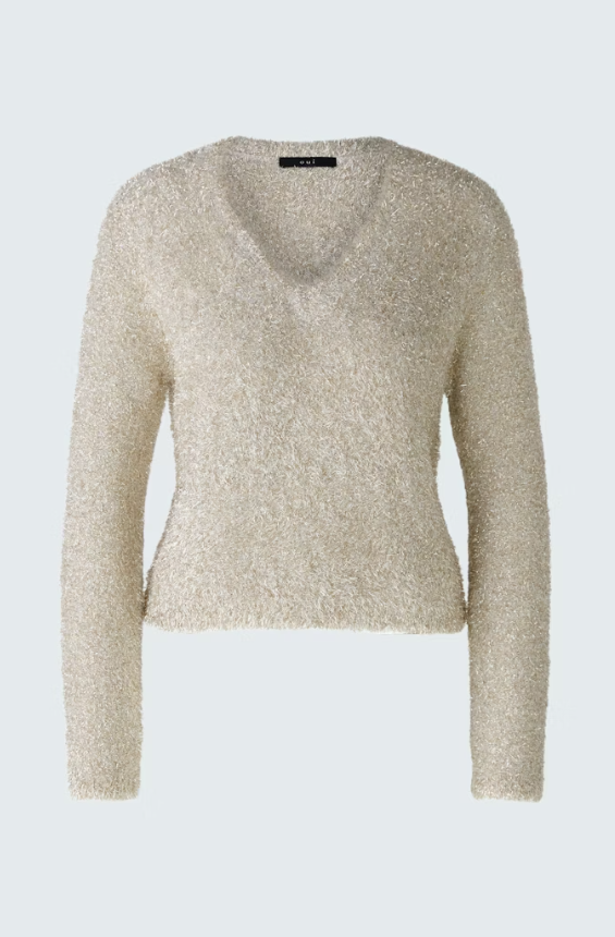 Oui Camisola Lã com Brilho Comprido