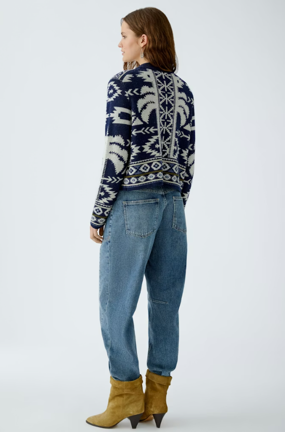 Oui Casaco Malha  estampado