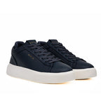 Replay Ténis Notting Double em Pele com Logo Dourado azul - vista frontal