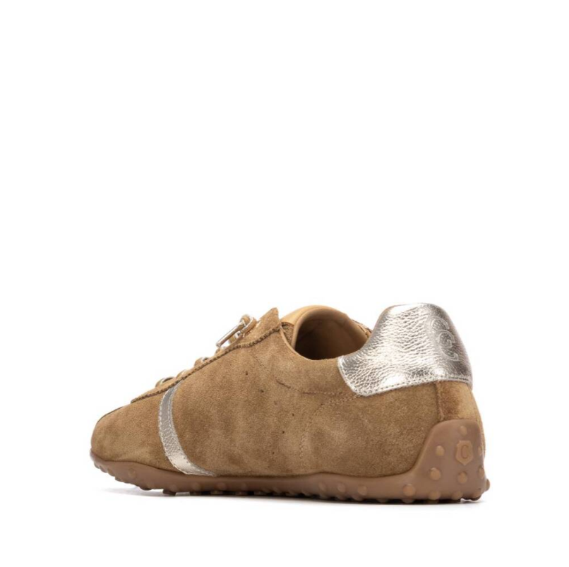 Carmela Brown and Silver Suede Tennis Shoes