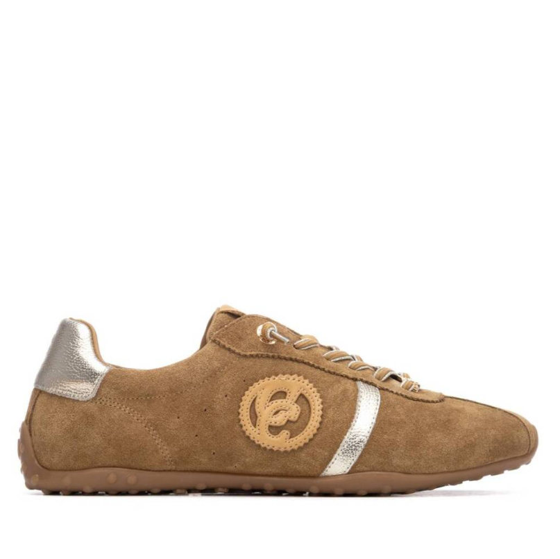 Carmela Brown and Silver Suede Tennis Shoes