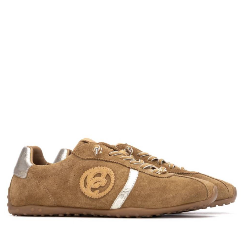 Carmela Brown and Silver Suede Tennis Shoes