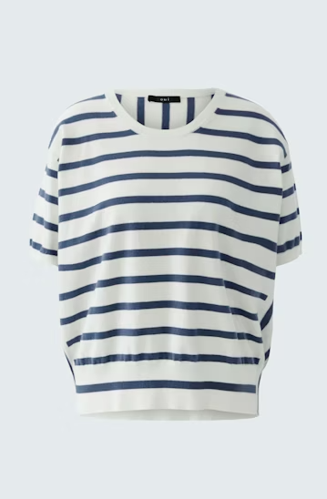 Oui Mesh with black and white stripes