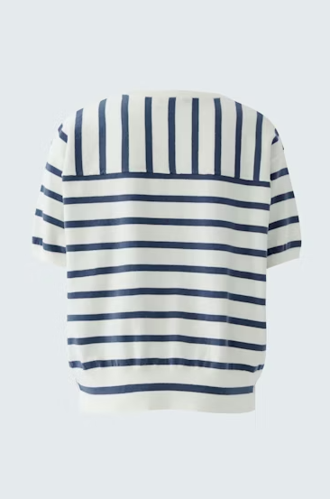 Oui Mesh with black and white stripes