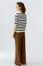 Oui Short-sleeved striped knit