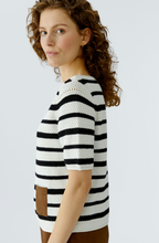 Oui Short-sleeved striped knit