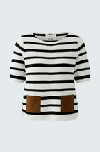 Oui Short-sleeved striped knit