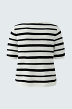 Oui Short-sleeved striped knit