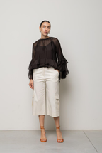 Kaos Jeans Blusa Folhos