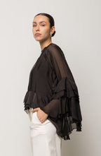 Kaos Jeans Blusa Folhos