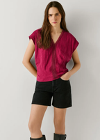 Pepe Jeans T-shirt Decote Em V Com Detalhes Openwork