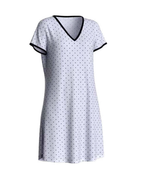 Impetus Camisón de algodón de manga corta y escote en "V"