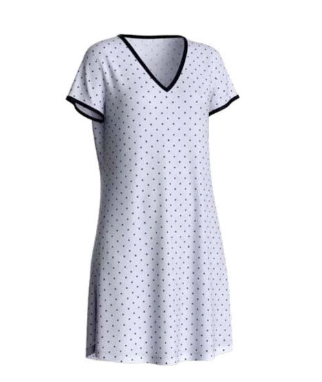 Impetus Camisón de algodón de manga corta y escote en "V"