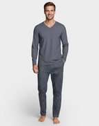 Impetus Pijama Hombre gris cuello en V cintura elástica
