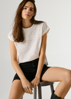 Pepe Jeans T-shirt Detalhes Abertos Florais