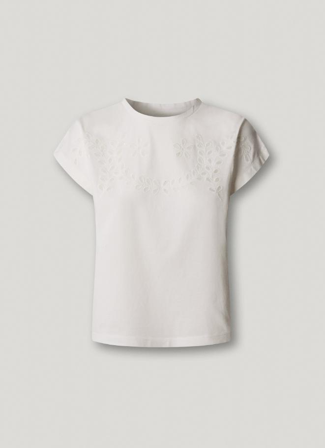 Pepe Jeans T-shirt Detalhes Abertos Florais