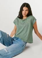 Pepe Jeans T-shirt Detalhes Abertos Florais