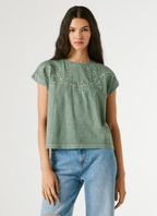 Pepe Jeans T-shirt Detalhes Abertos Florais