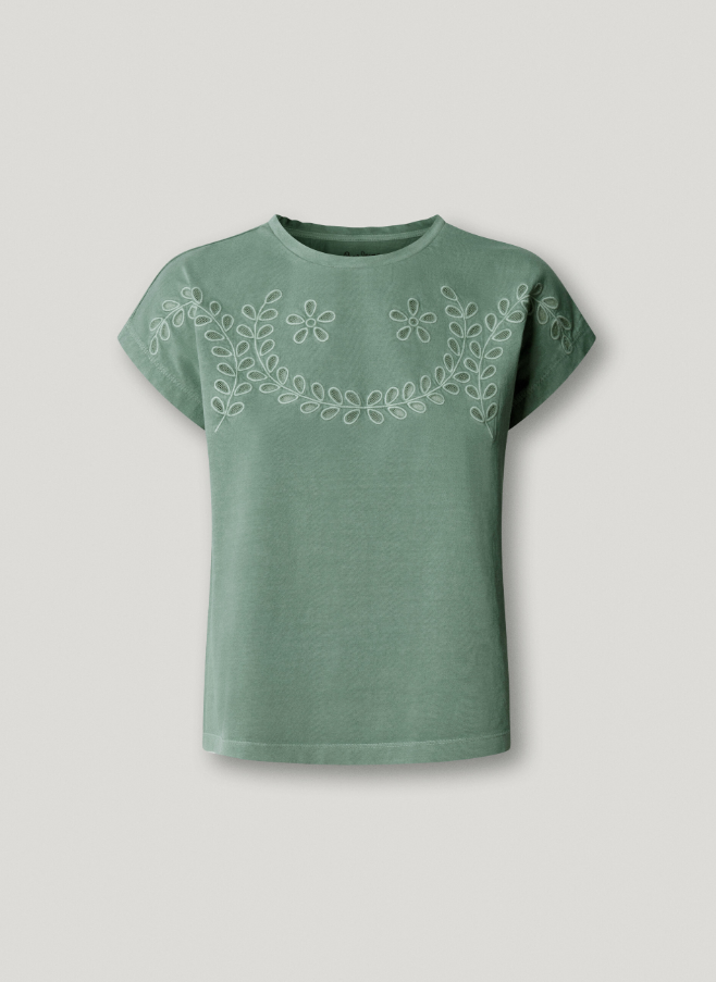 Pepe Jeans T-shirt Detalhes Abertos Florais