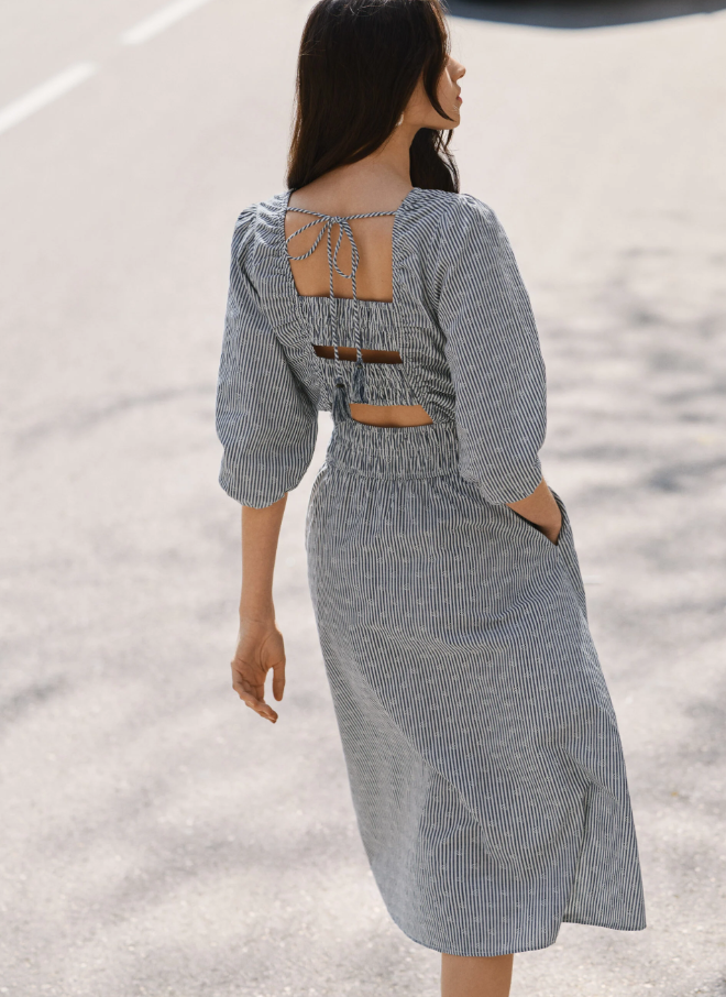 Pepe Jeans Vestido Comprido Às Riscas