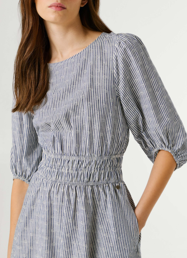 Pepe Jeans Vestido Comprido Às Riscas