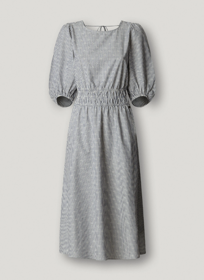 Pepe Jeans Vestido Comprido Às Riscas