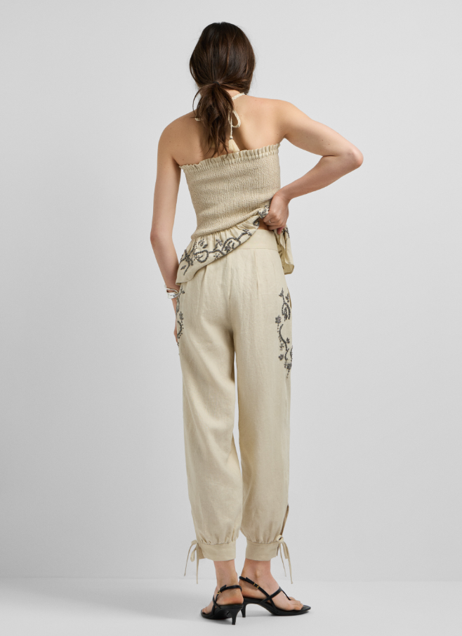 Pepe Jeans Calças Largas De Linho