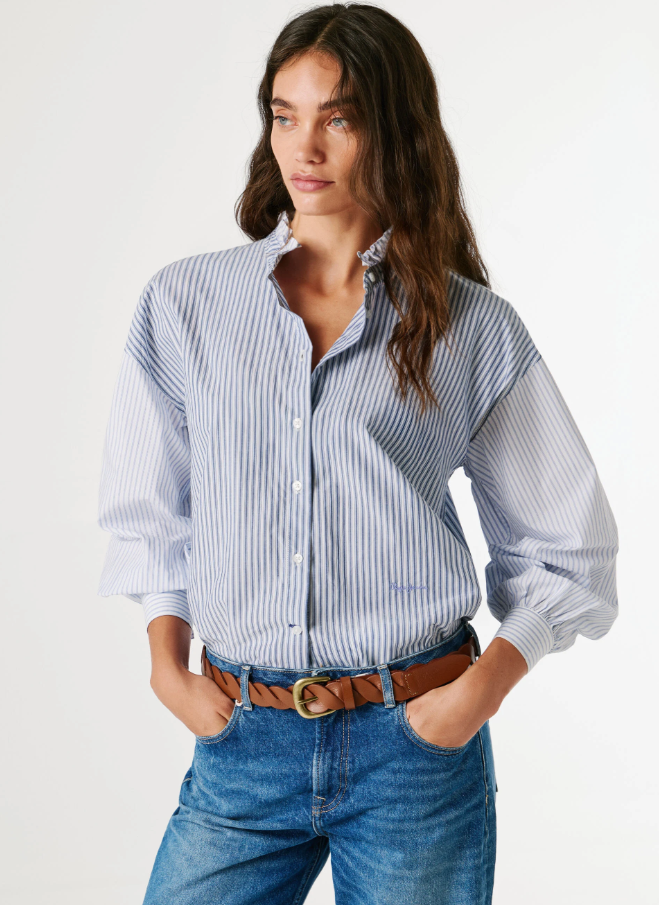 Pepe Jeans Blusa Popelina De Riscas