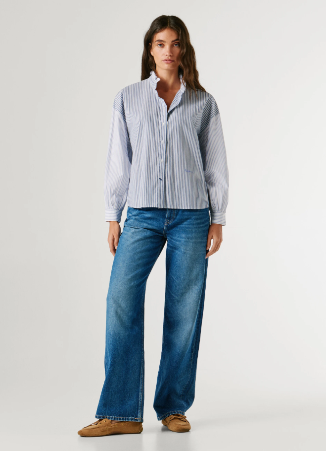 Pepe Jeans Blusa Popelina De Riscas