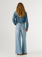 Pepe Jeans Calças Wide Fit e Cintura Subida - Jaimy
