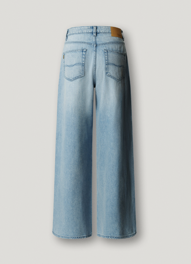 Pepe Jeans Calças Wide Fit e Cintura Subida - Jaimy