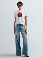 Replay calças Narja denim azul escuro folgadas cintura baixa