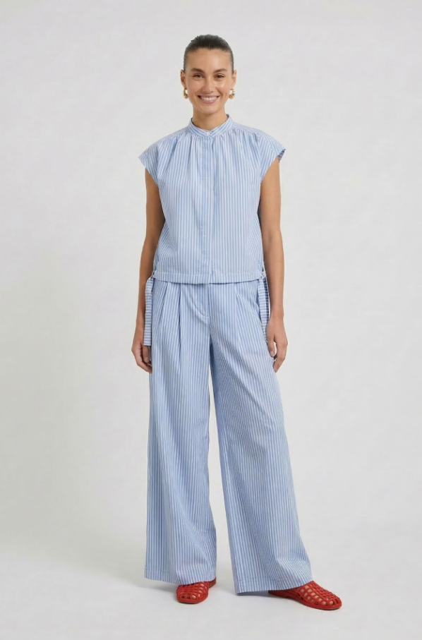 Oui Blusa riscas sem mangas