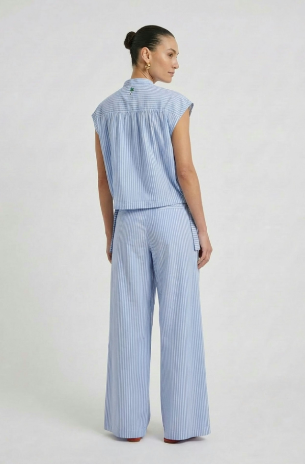 Oui Blusa riscas sem mangas