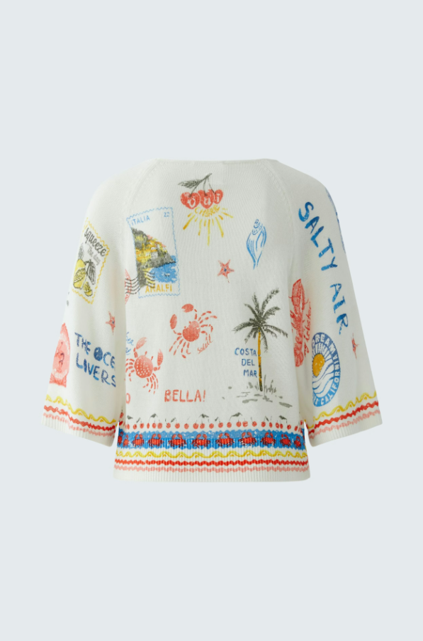 Ouí Malha estampada motivos Verão