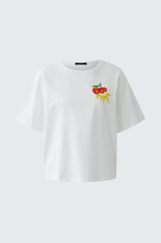 Ouí T'shirt bordado cereja