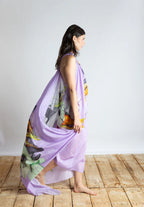 Psophia Lenço Seda Lã Floral - vista frontal