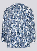 Rabe blusa floral viscose com gola alta e mangas três quartos