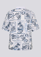 Rabe polo estampado algodão com gola polo clássica pérola