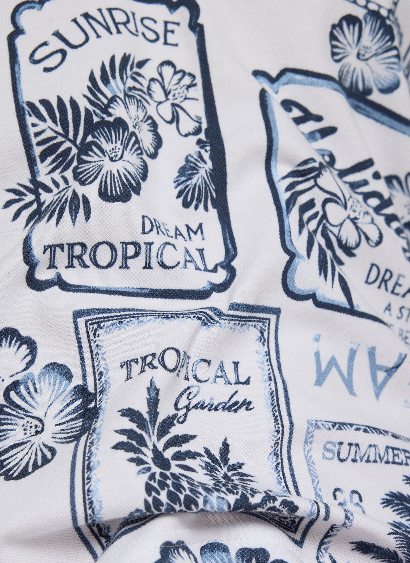 Rabe polo estampado algodão com gola polo clássica pérola