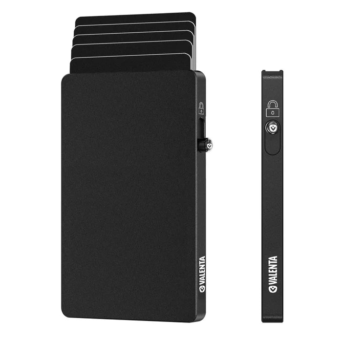 Valenta Porta Cartões Azul em alumínio