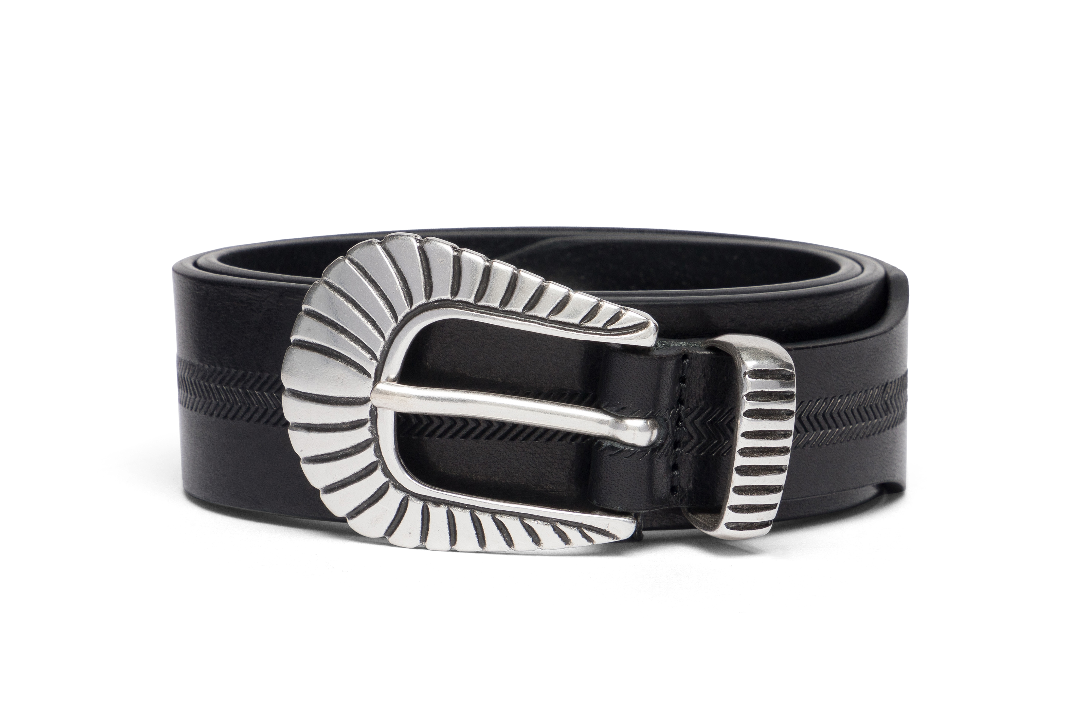 Replay Cinto Preto em Couro