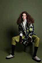 Psophia Blusa Lã Floral com Capuz - vista frontal