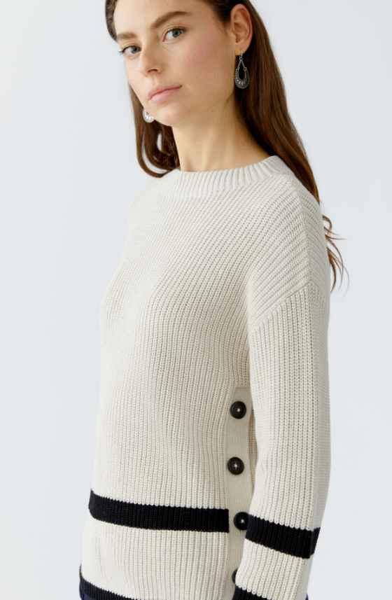 Oui Camisola Algodão Lã às Riscas Modelo 2 - detalhe