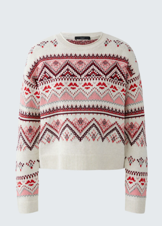 Oui Camisola Algodão Lã Jacquard